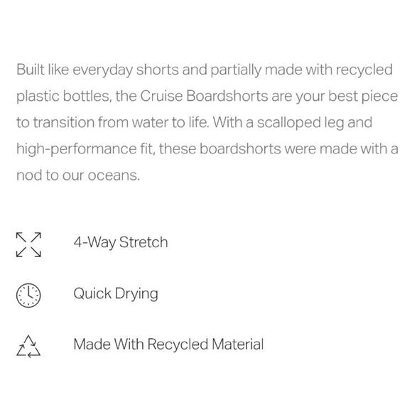 VUORI Mens Cruise Board Shorts 28 Striped Unlined Stretch Beach HYBRID - Picture 8 of 9